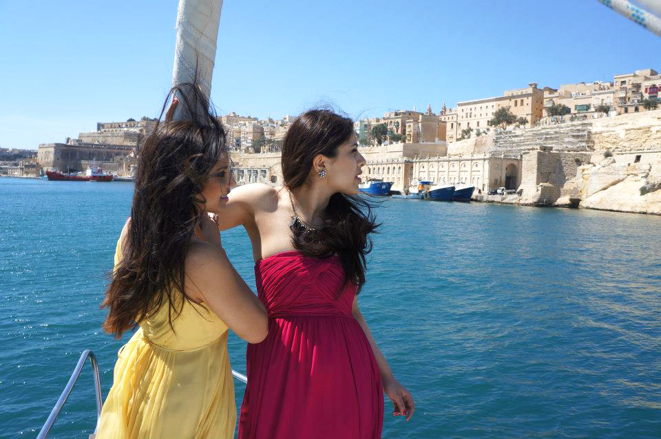 Christine Philip and Flatmate Overlooking Valletta