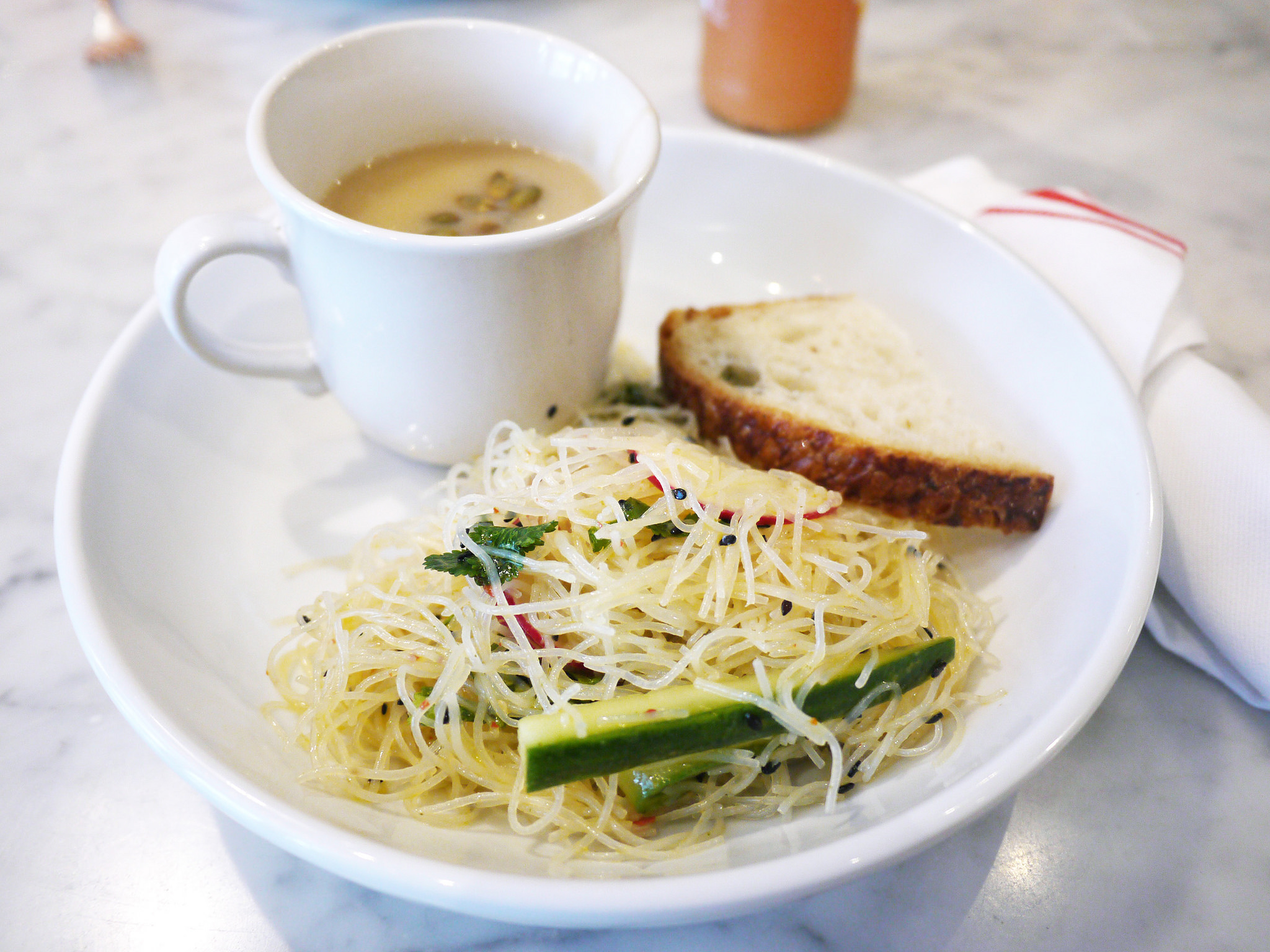 Haven's Kitchen Parsnip Soup and Mung Bean Noodle Salad