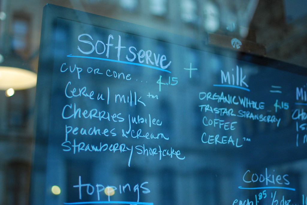 milk bar menu