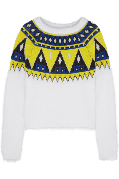 Fair Isle angora and wool-blend sweater, $244