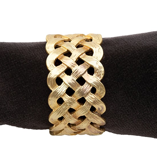 L'Objet Matte Gold Plated Braid Napkin Rings, Set of 4