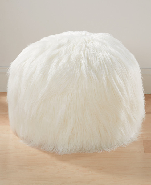 Home Design Studio Faux-Fur Pouf