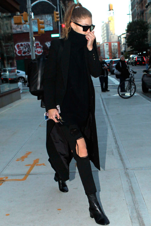 Gigi Hadid in winter style, Getty